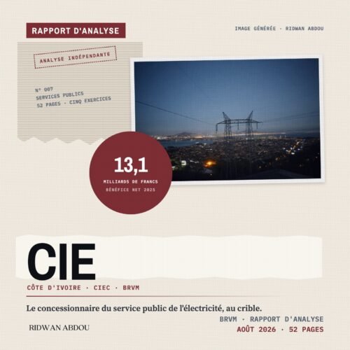 CIE Cote d'Ivoire · Artwork du rapport d'aout 2026 CIE Côte d'Ivoire · Rapport d'analyse d'août 2026