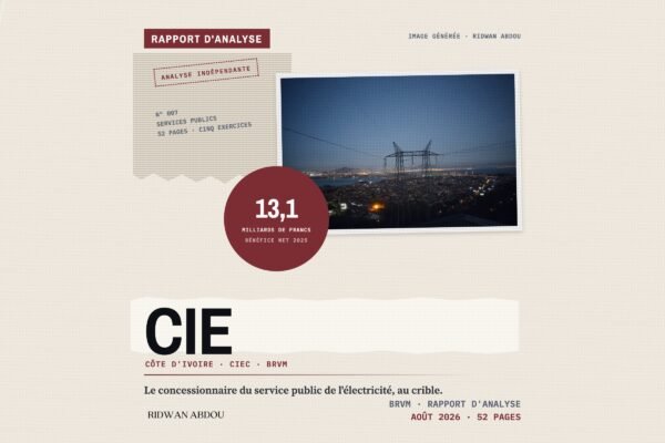 CIE Cote d'Ivoire · Artwork du rapport d'aout 2026 CIE Côte d'Ivoire · Rapport d'analyse d'août 2026
