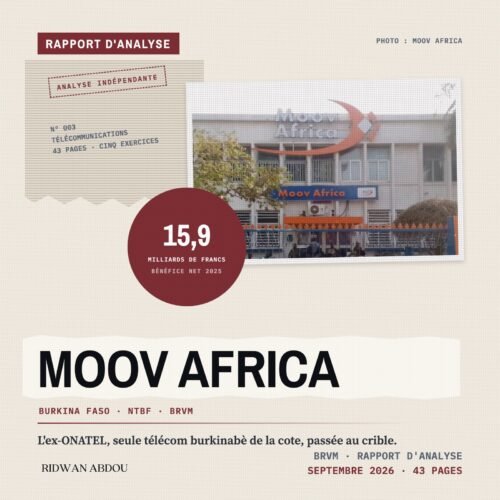 Moov Africa Burkina Faso · Artwork du rapport de septembre 2026 Moov Africa Burkina Faso · Rapport d'analyse de septembre 2026
