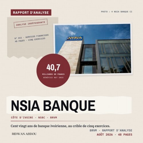 NSIA Banque Cote d'Ivoire · Artwork du rapport d'aout 2026 NSIA Banque Côte d'Ivoire · Rapport d'analyse d'août 2026