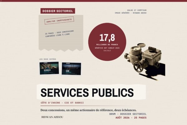 Services Publics · Artwork du dossier sectoriel d'aout 2026 Services Publics · Dossier sectoriel d'août 2026