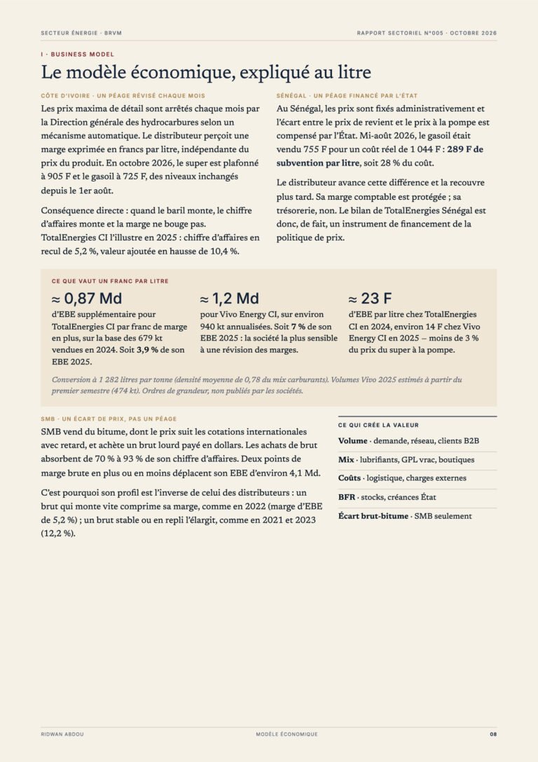 Énergie · Rapport sectoriel d'octobre 2026, extrait (page 8)