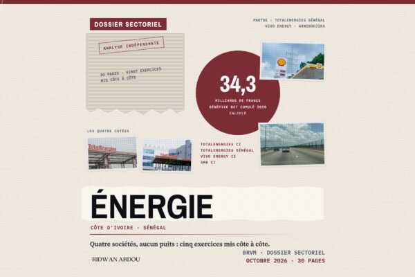Dossier sectoriel Énergie, octobre 2026 Couverture du dossier sectoriel Énergie de la BRVM, octobre 2026
